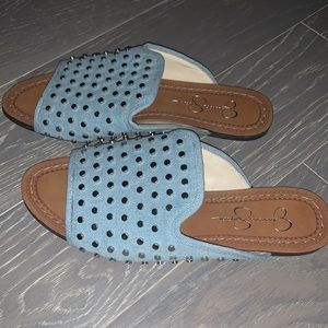 NEVER WORN Jessica Simpson stuffed denim sandals